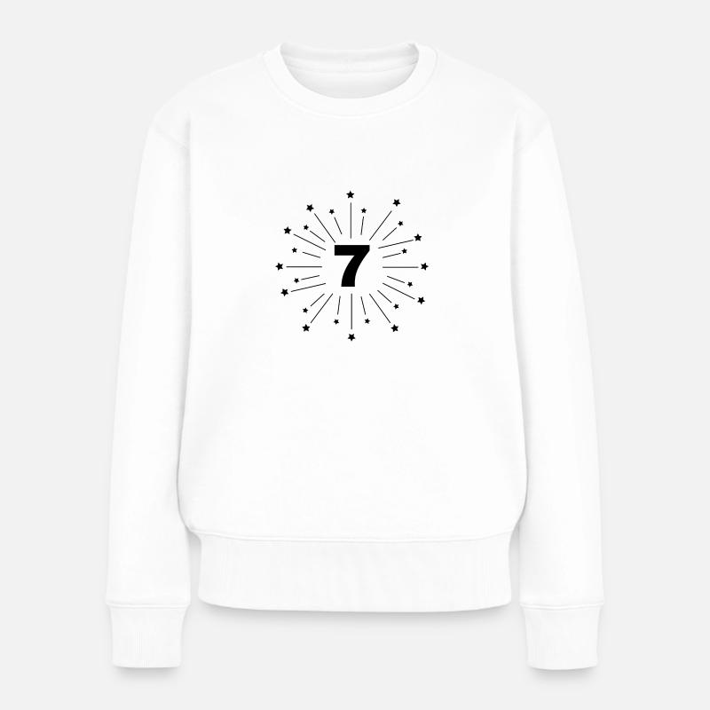 7. Sternjubiläum - Geschenk 7 Jahre - Frauen Premium Bio Pullover - Weiß