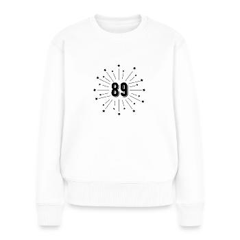 89e anniversaire étoilé - cadeau 89 ans - Pull Premium bio Femme - blanc - Devant - Julia (174cm)