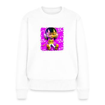 LUSTIGE MUSIK ILLUSTRATION 11 - Frauen Premium Bio Pullover - Weiß - Vorne - Julia (174cm)