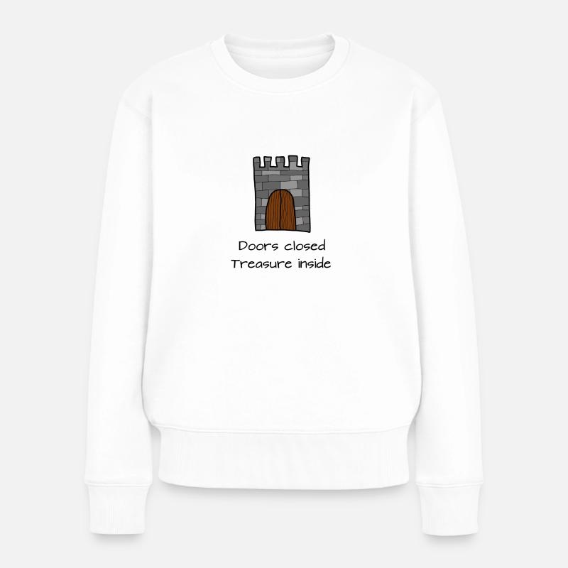 Burg - Frauen Premium Bio Pullover - Weiß