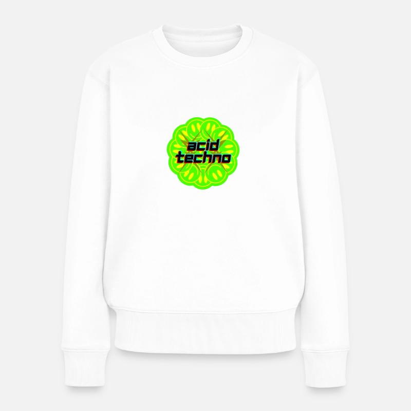 Acid Techno - Women's Premium Organic Jumper - white