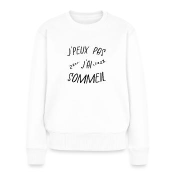 j'peux pas j'ai sommeil - Pull Premium bio Femme - blanc - Devant - Julia (174cm)