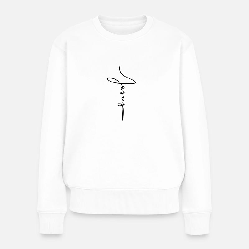 JESUS - Frauen Premium Bio Pullover - Weiß