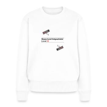 Gaming Level Up Geschenk Geburtstag Geschenkidee - Frauen Premium Bio Pullover - Weiß - Vorne - Julia (174cm)