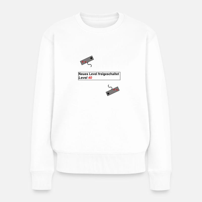 Level Up Gaming Geschenk Geschenkidee Geburtstag - Frauen Premium Bio Pullover - Weiß