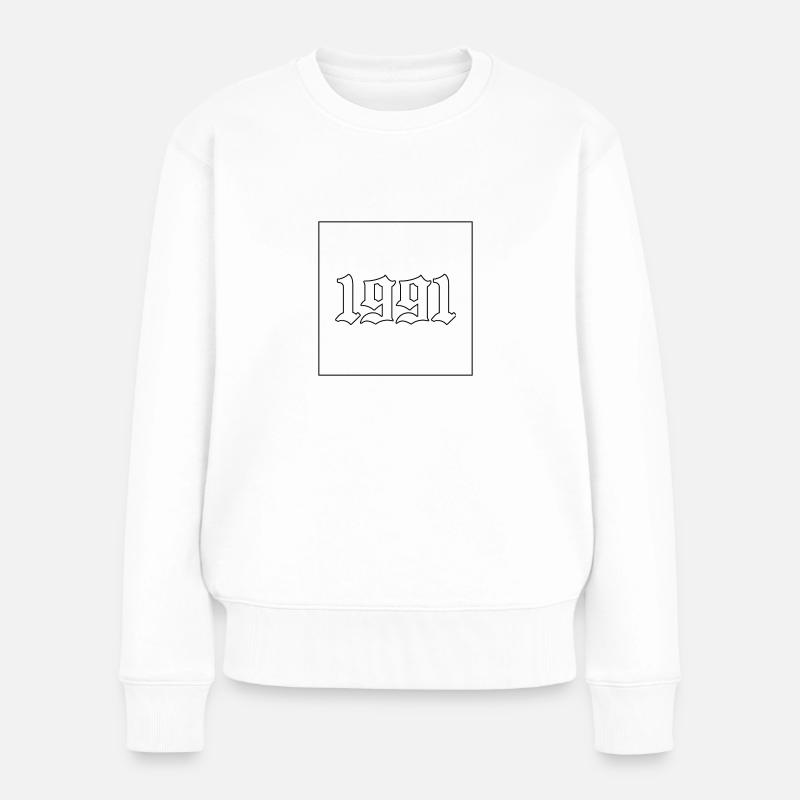 1991 - Frauen Premium Bio Pullover - Weiß