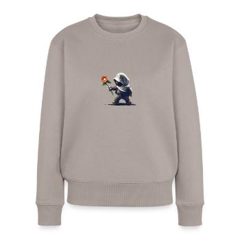 Cartoon - Video Game Boy with Hood Throws - Women's Premium Organic Jumper - taupe - Front - Julia (174cm)