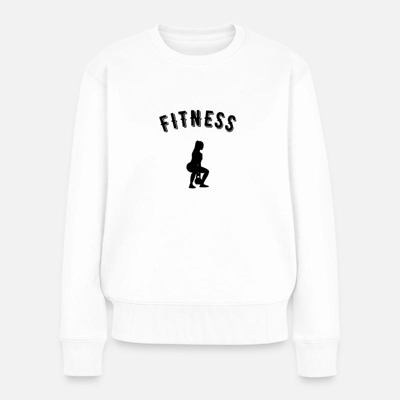 Fitness - Frauen Premium Bio Pullover - Weiß