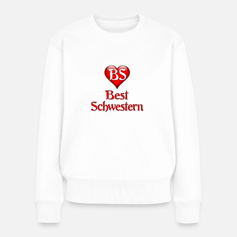 Best Schwestern - Frauen Premium Bio Pullover - Weiß