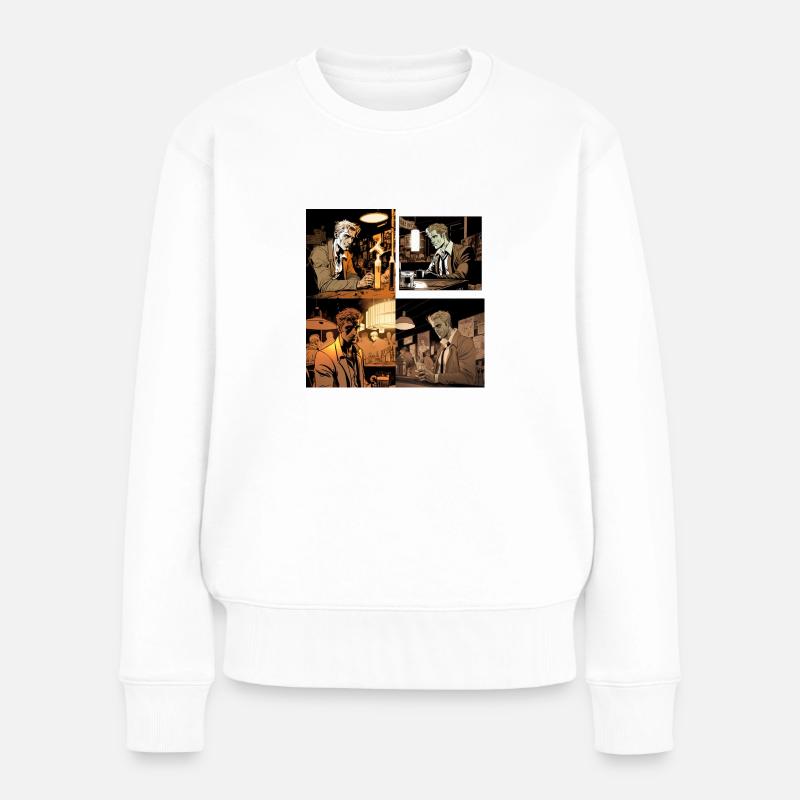 Image comique d’une personne regardant - Pull Premium bio Femme - blanc