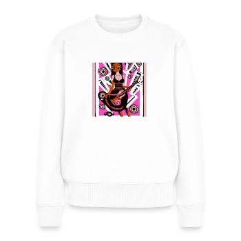 Fille de la musique - Pull Premium bio Femme - blanc - Devant - Julia (174cm)