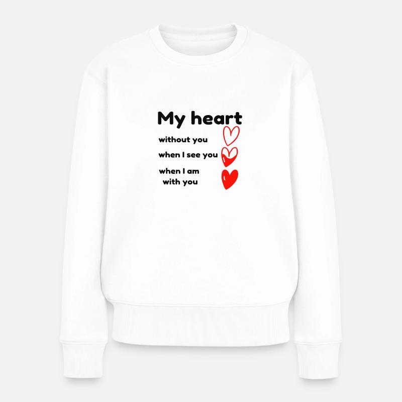 Mon coeur Saint-Valentin - Pull Premium bio Femme - blanc