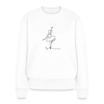 Dessin au trait Ballerina One - Pull Premium bio Femme - blanc - Devant - Julia (174cm)