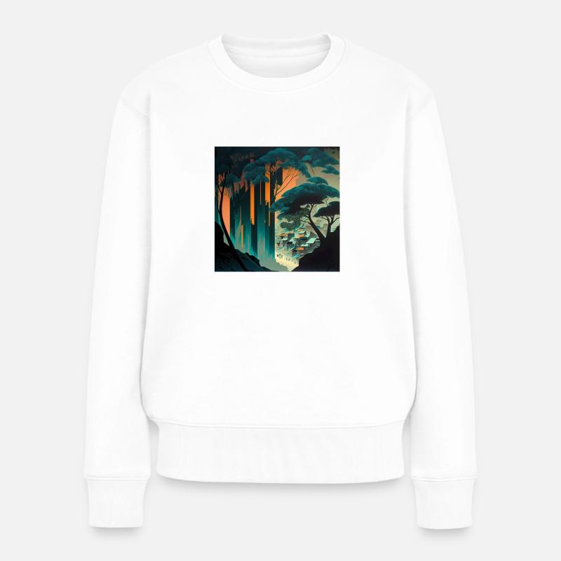 Nature enchantée - Pull Premium bio Femme - blanc