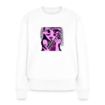 Fille de la musique - Pull Premium bio Femme - blanc - Devant - Julia (174cm)