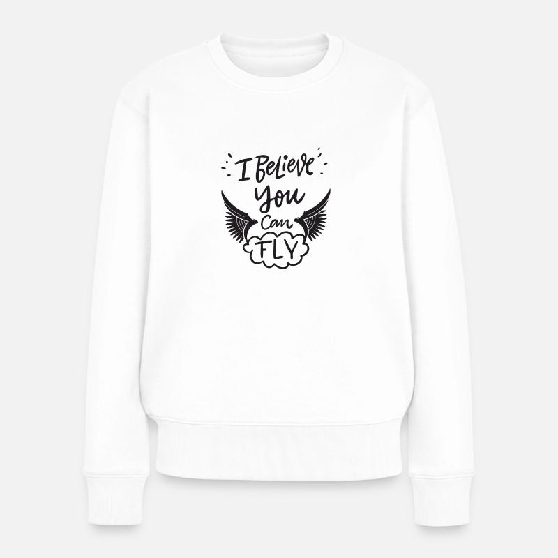 Sie können fliegen - Frauen Premium Bio Pullover - Weiß