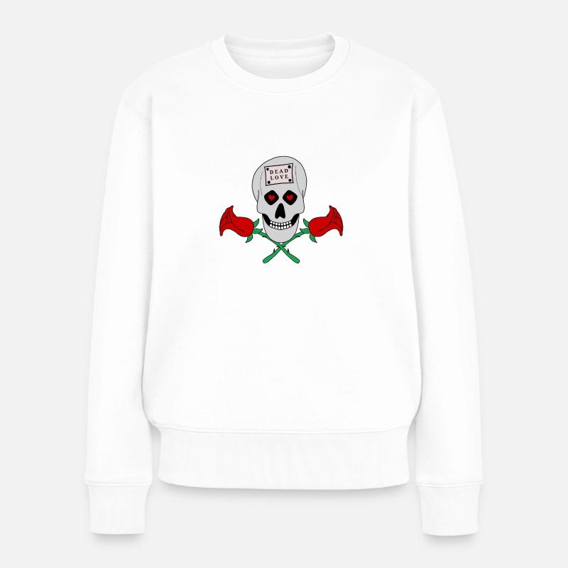 Amour mort - Crâne - Pull Premium bio Femme - blanc