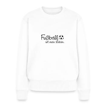 Fußball - Frauen Premium Bio Pullover - Weiß - Vorne - Julia (174cm)