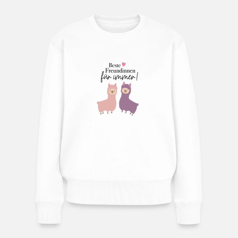Beste Freundinnen für immer! - Frauen Premium Bio Pullover - Weiß