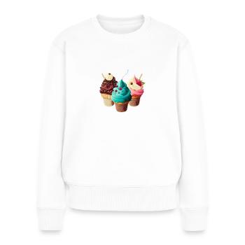Petits gâteaux - Pull Premium bio Femme - blanc - Devant - Julia (174cm)