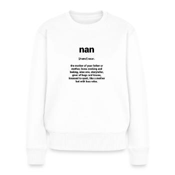 Nan Nomen Design - Frauen Premium Bio Pullover - Weiß - Vorne - Julia (174cm)