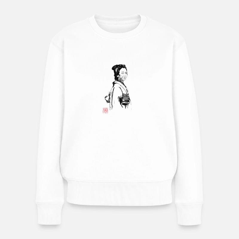 schwarzes Ordensband - Frauen Premium Bio Pullover - Weiß