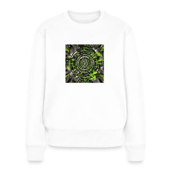 Abstrakte Ebenen aus Pflanzen - Frauen Premium Bio Pullover - Weiß - Vorne - Julia (174cm)