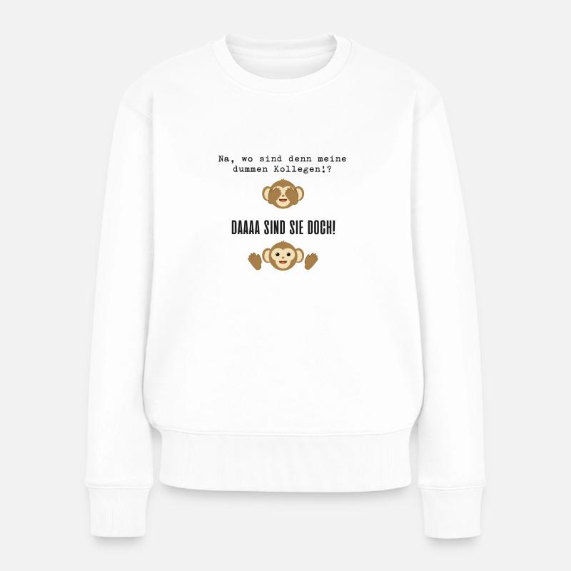 Wo sind denn meine Kollegen? - Frauen Premium Bio Pullover - Weiß