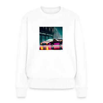 Synthwave Sport Auto art numérique - Pull Premium bio Femme - blanc - Devant - Julia (174cm)
