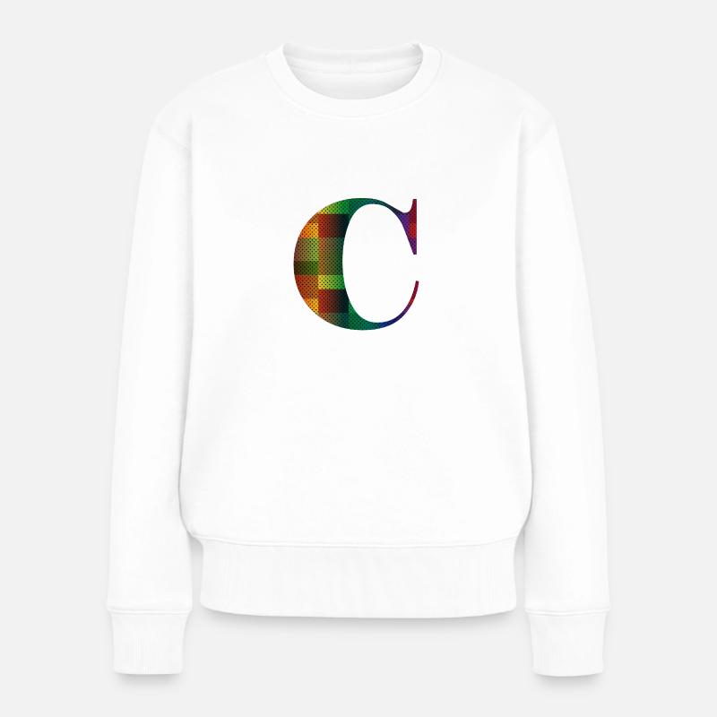 Buchstabe C - Frauen Premium Bio Pullover - Weiß
