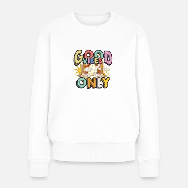 Hippie - Frauen Premium Bio Pullover - Weiß