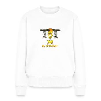 Lustiger roter Fuchs mit süßen Fledermäusen - Frauen Premium Bio Pullover - Weiß - Vorne - Julia (174cm)