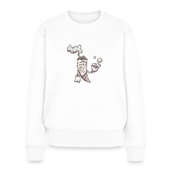 Funny Cartoon Joint - Women's Premium Organic Jumper - white - Front - Julia (174cm)