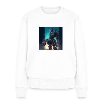 Robot - Frauen Premium Bio Pullover - Weiß - Vorne - Julia (174cm)