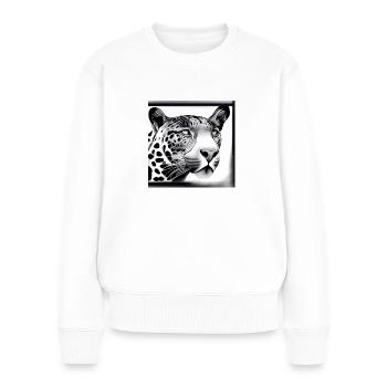 Jaguar - Frauen Premium Bio Pullover - Weiß - Vorne - Julia (174cm)