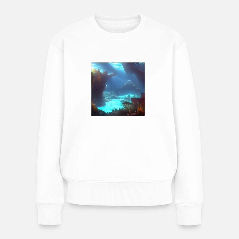 underwater 01 - Frauen Premium Bio Pullover - Weiß