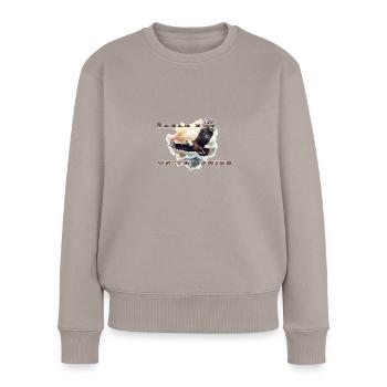 Eagle eye on the prize - Women's Premium Organic Jumper - taupe - Front - Julia (174cm)