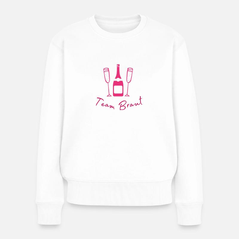 Team Braut - Frauen Premium Bio Pullover - Weiß