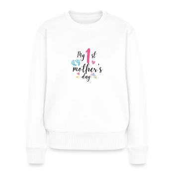 Ma première fête des mères en tant que maman - Pull Premium bio Femme - blanc - Devant - Julia (174cm)
