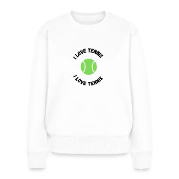 I love tennis - Pull Premium bio Femme - blanc - Devant - Julia (174cm)