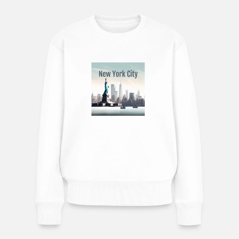 New York City Simple - Frauen Premium Bio Pullover - Weiß