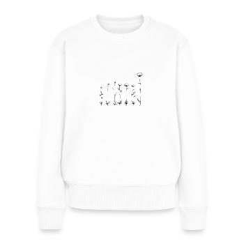 Serene Linear Floral Art - Women's Premium Organic Jumper - white - Front - Julia (174cm)