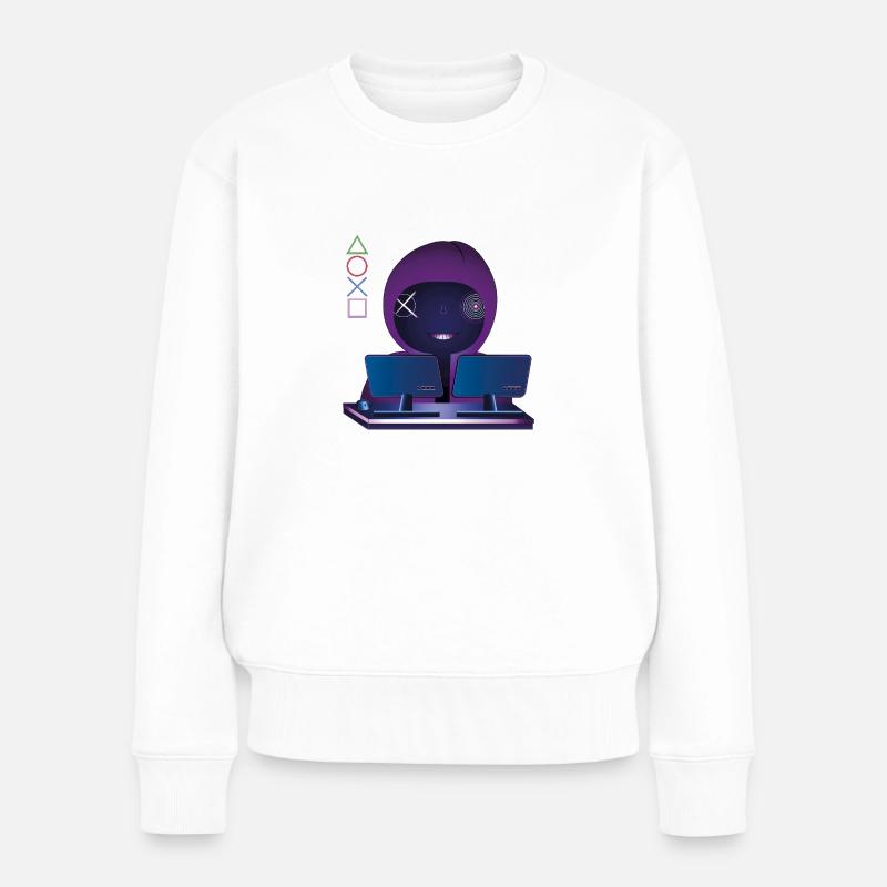 Diggah - Frauen Premium Bio Pullover - Weiß