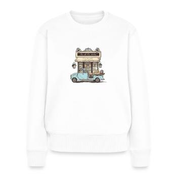 Boulangerie et boulangerie : une délicieuse combinaison - Pull Premium bio Femme - blanc - Devant - Julia (174cm)