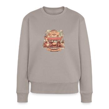 Boulangerie et boulangerie : une délicieuse combinaison - Pull Premium bio Femme - taupe - Devant - Julia (174cm)