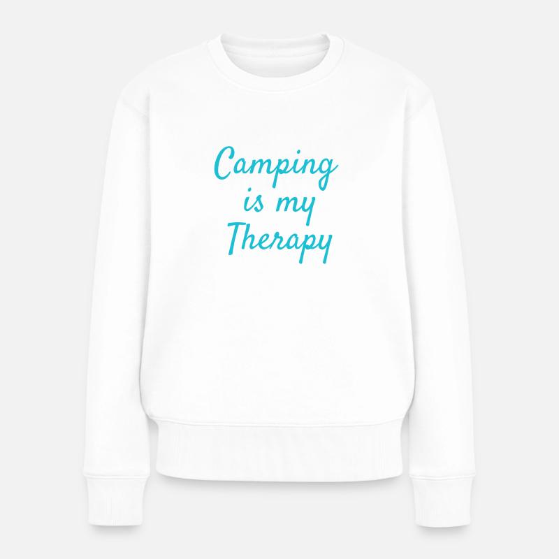 Le camping est ma thérapie 9 - Pull Premium bio Femme - blanc