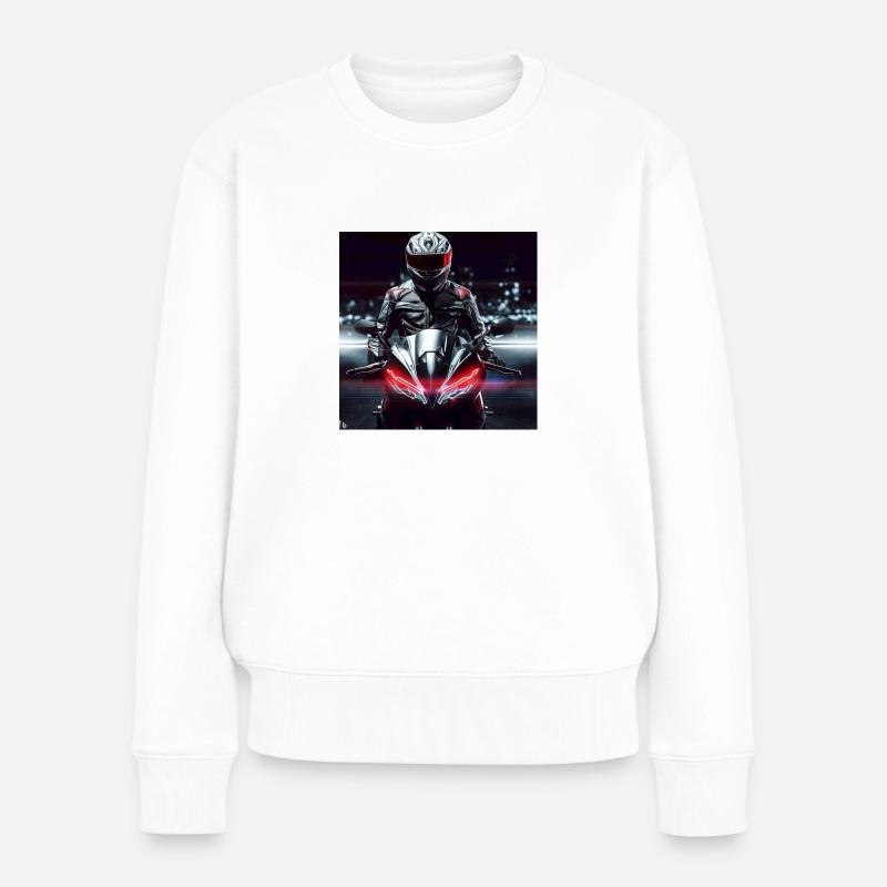 Art numérique de moto - Pull Premium bio Femme - blanc