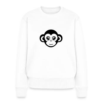 Affe Affen Affengesicht Dschungel - Frauen Premium Bio Pullover - Weiß - Vorne - Julia (174cm)