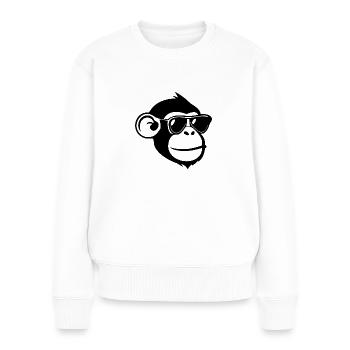 Affe Affen Affengesicht Dschungel - Frauen Premium Bio Pullover - Weiß - Vorne - Julia (174cm)