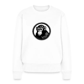 Affe Affen Affengesicht Dschungel - Frauen Premium Bio Pullover - Weiß - Vorne - Julia (174cm)